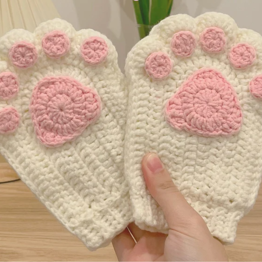 Cute Cat Paw Mittens Crochet Pattern