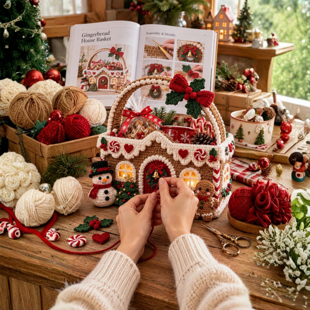 Christmas Crochet Basket Pattern