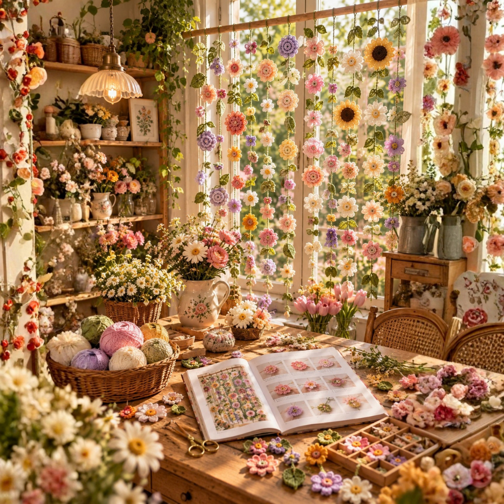 Flower Curtain Crochet Pattern