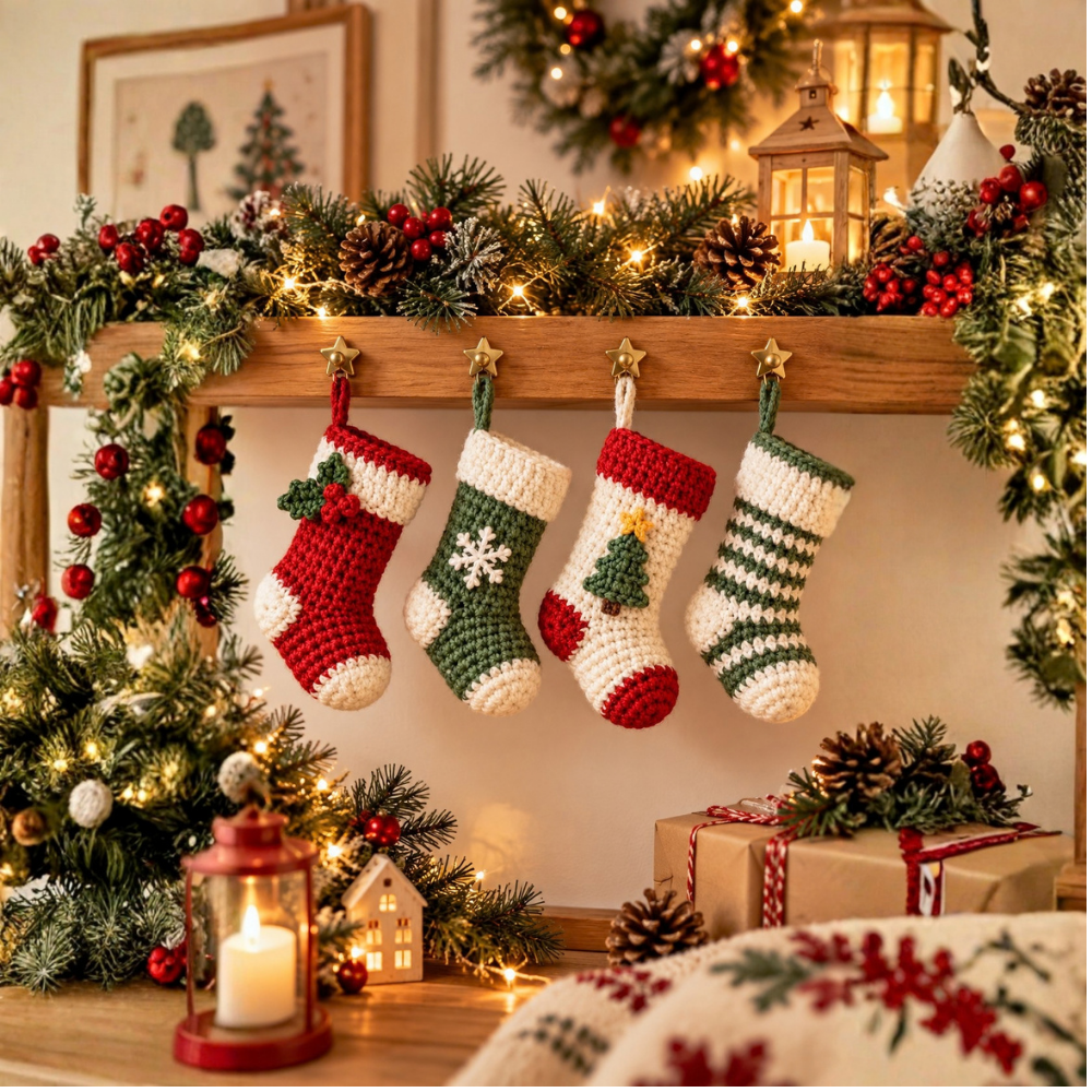 4 in 1 Mini Christmas Stocking Crochet Pattern