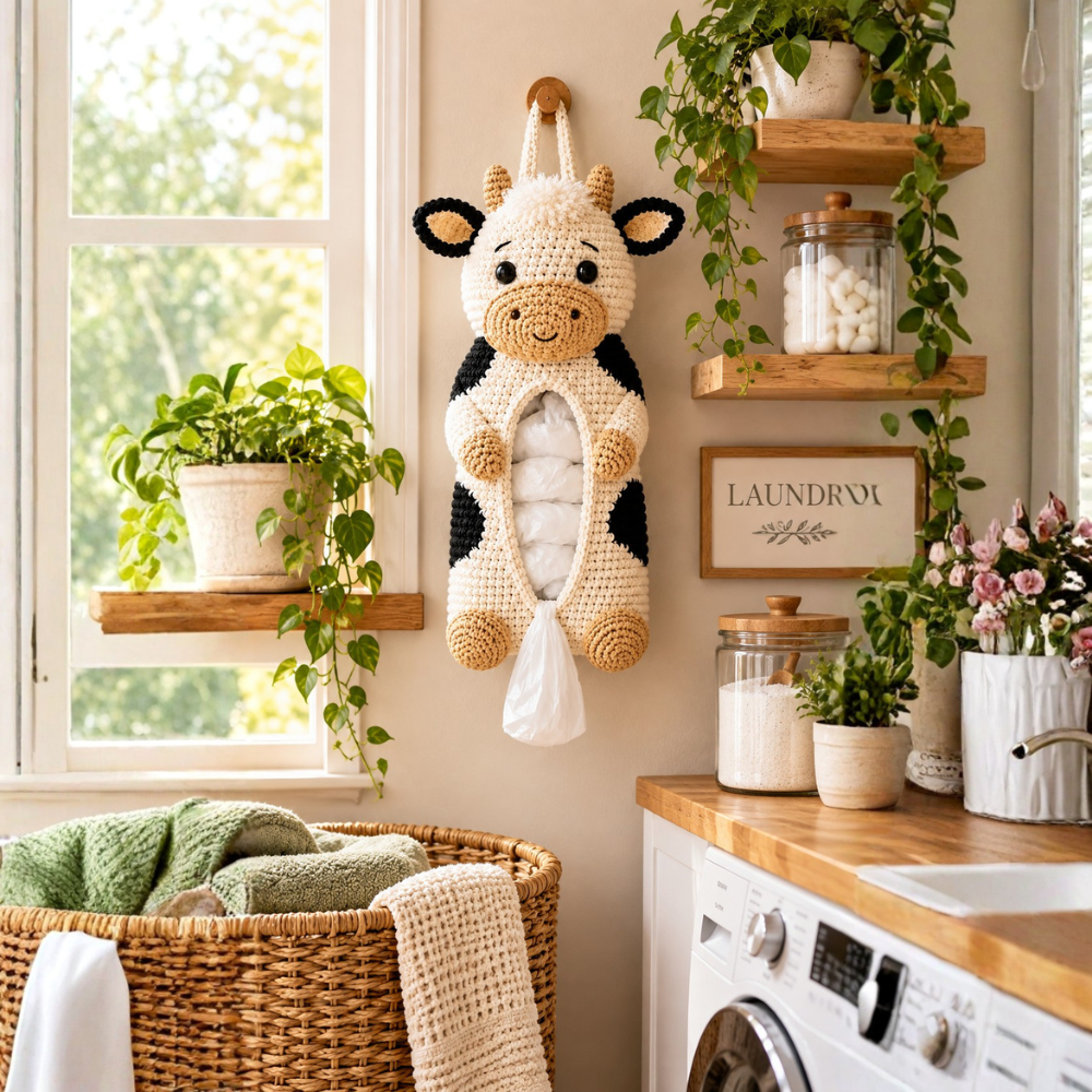Crochet Cow Bag Holder Pattern