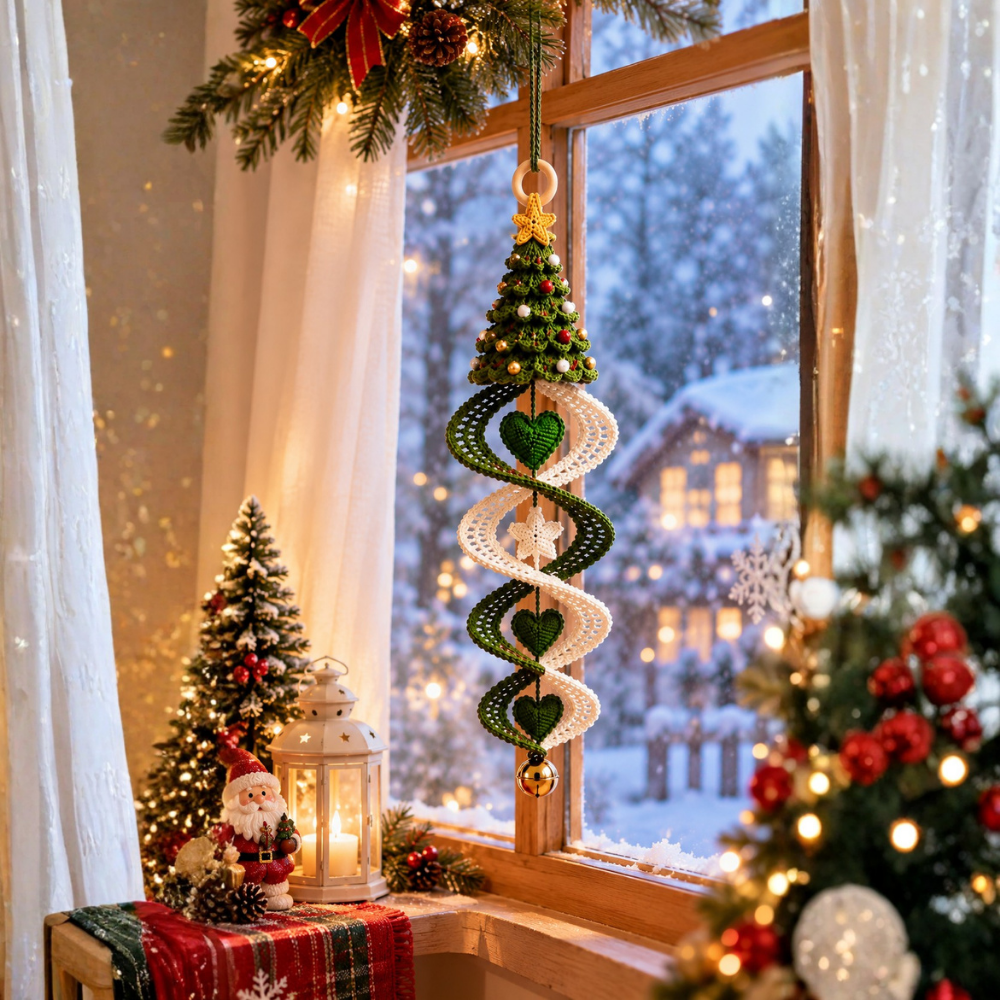 Christmas Ornament Crochet Pattern - Santa, Snowman & Tree