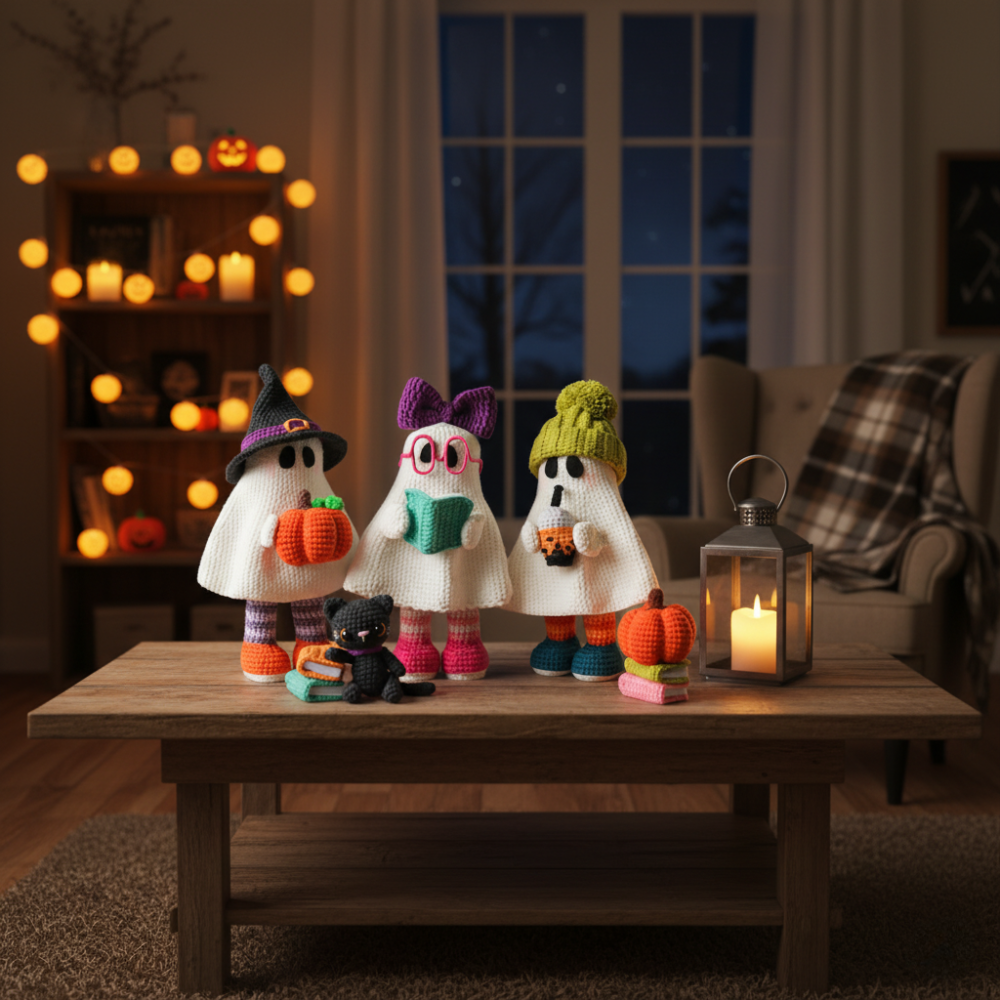 Pumpkin Witch Gosts Crochet Pattern
