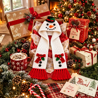 4in1 Christmas Hooded Scarf Crochet Pattern