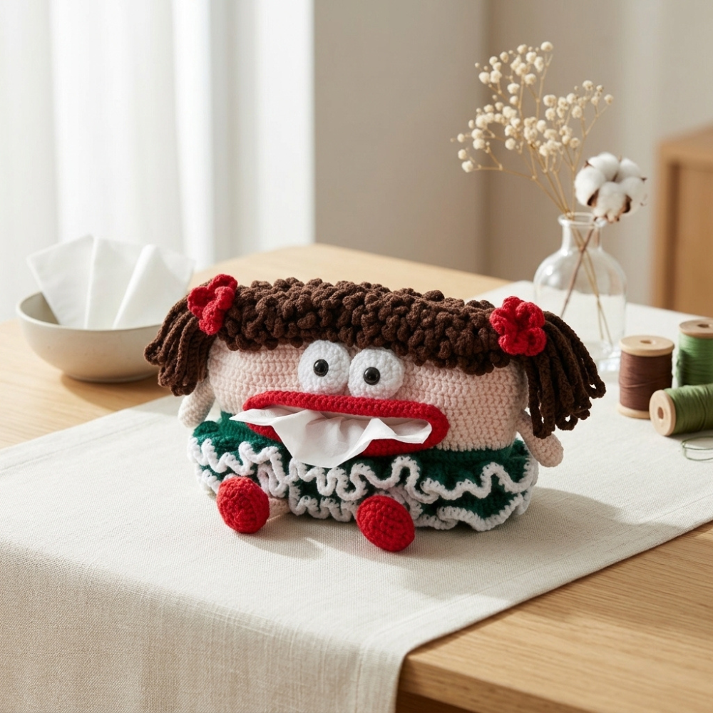 Cute Character Tissue Box Cover Crochet Pattern Bundle Cake & Bunny