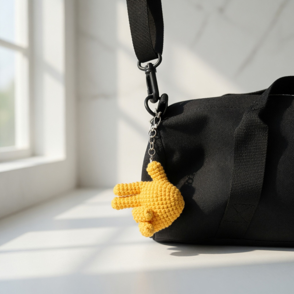Mini Crochet Hand Keychain Pattern