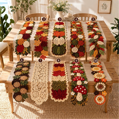 10 Fall Crochet Table Runner Patterns Bundle