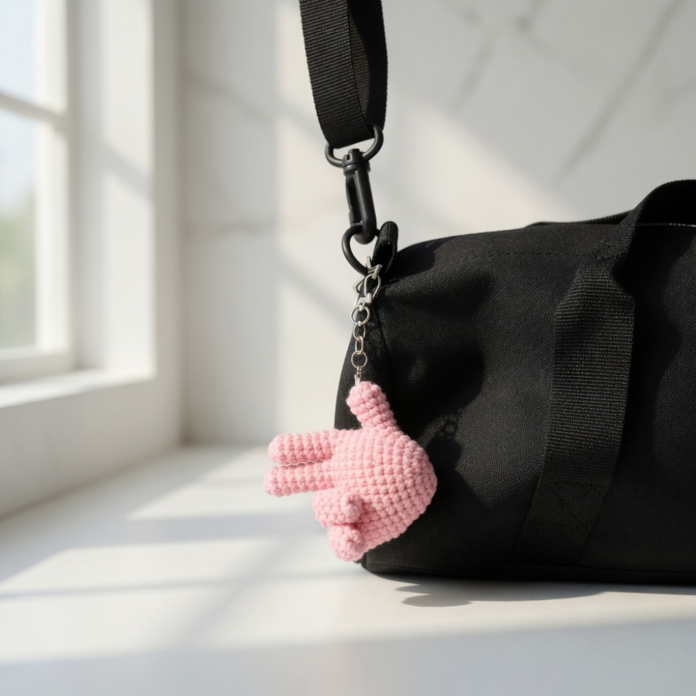 Mini Crochet Hand Keychain Pattern