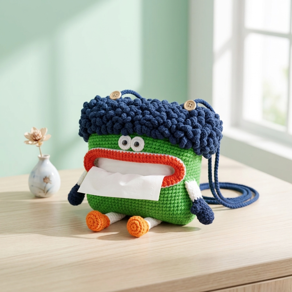 Cute Character Tissue Box Cover Crochet Pattern Bundle Cake & Bunny
