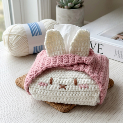 Cute Character Tissue Box Cover Crochet Pattern Bundle Cake & Bunny