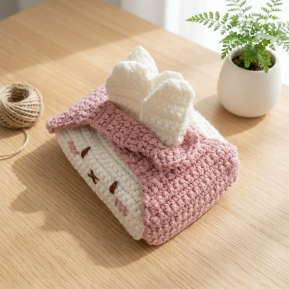 Cute Character Tissue Box Cover Crochet Pattern Bundle Cake & Bunny