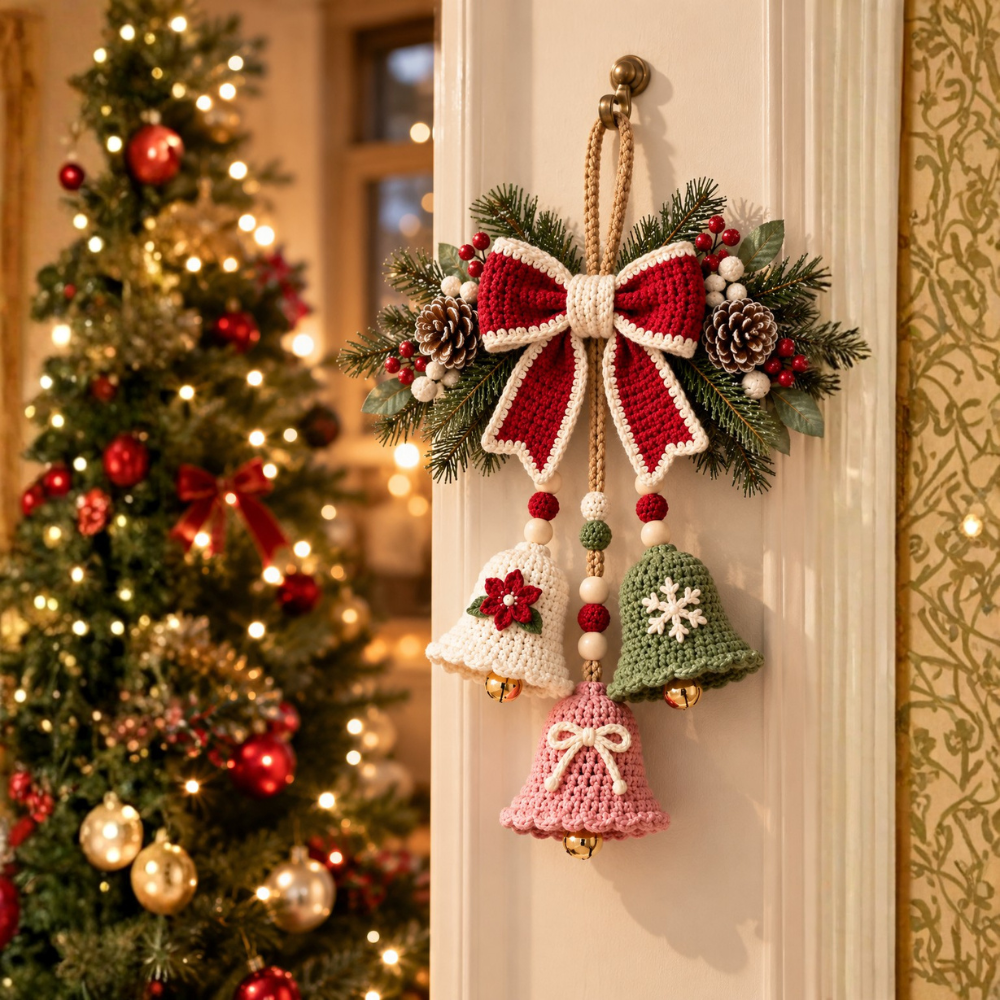 Crochet Christmas Bell Door Hanger Pattern