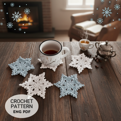 Crochet Snowflake Coaster Pattern