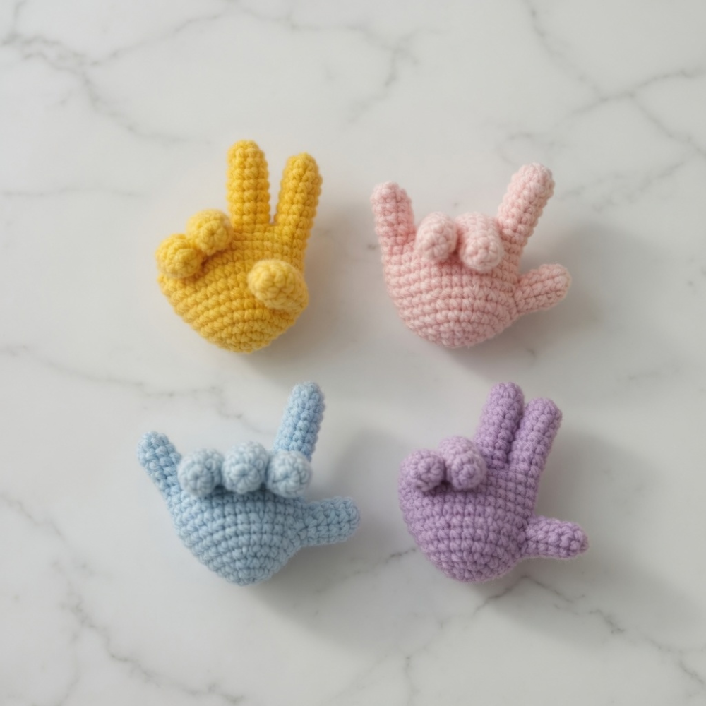 Mini Crochet Hand Keychain Pattern