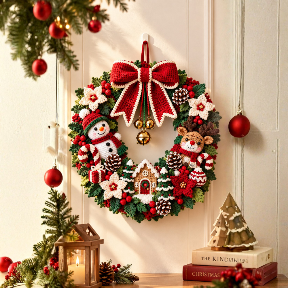 Large Christmas Crochet Wreath Pattern