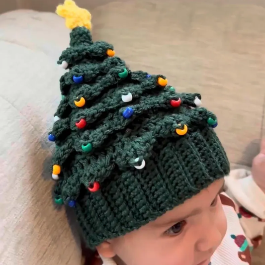 Christmas Tree Baby Hat Knitting Pattern