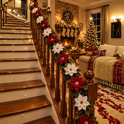 Crochet Poinsettia Garland Pattern