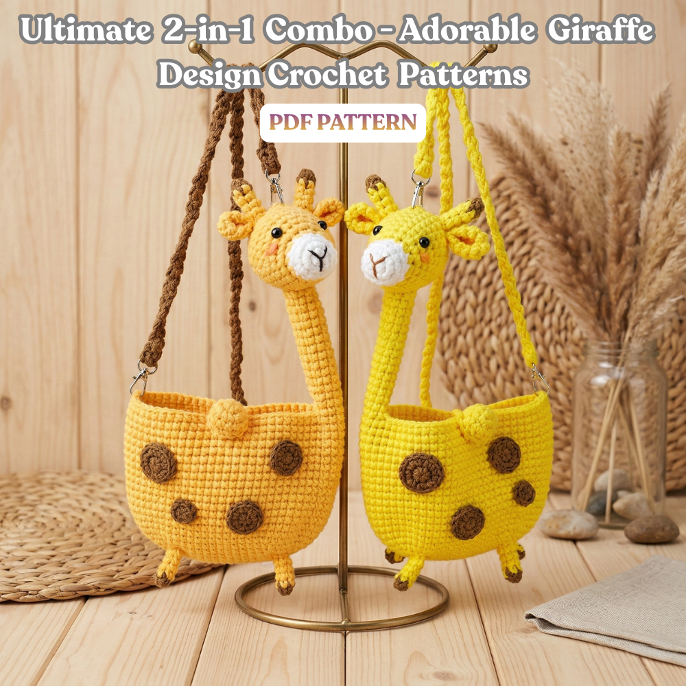 2-in-1 Combo - Adorable Giraffe Design Crochet Patterns