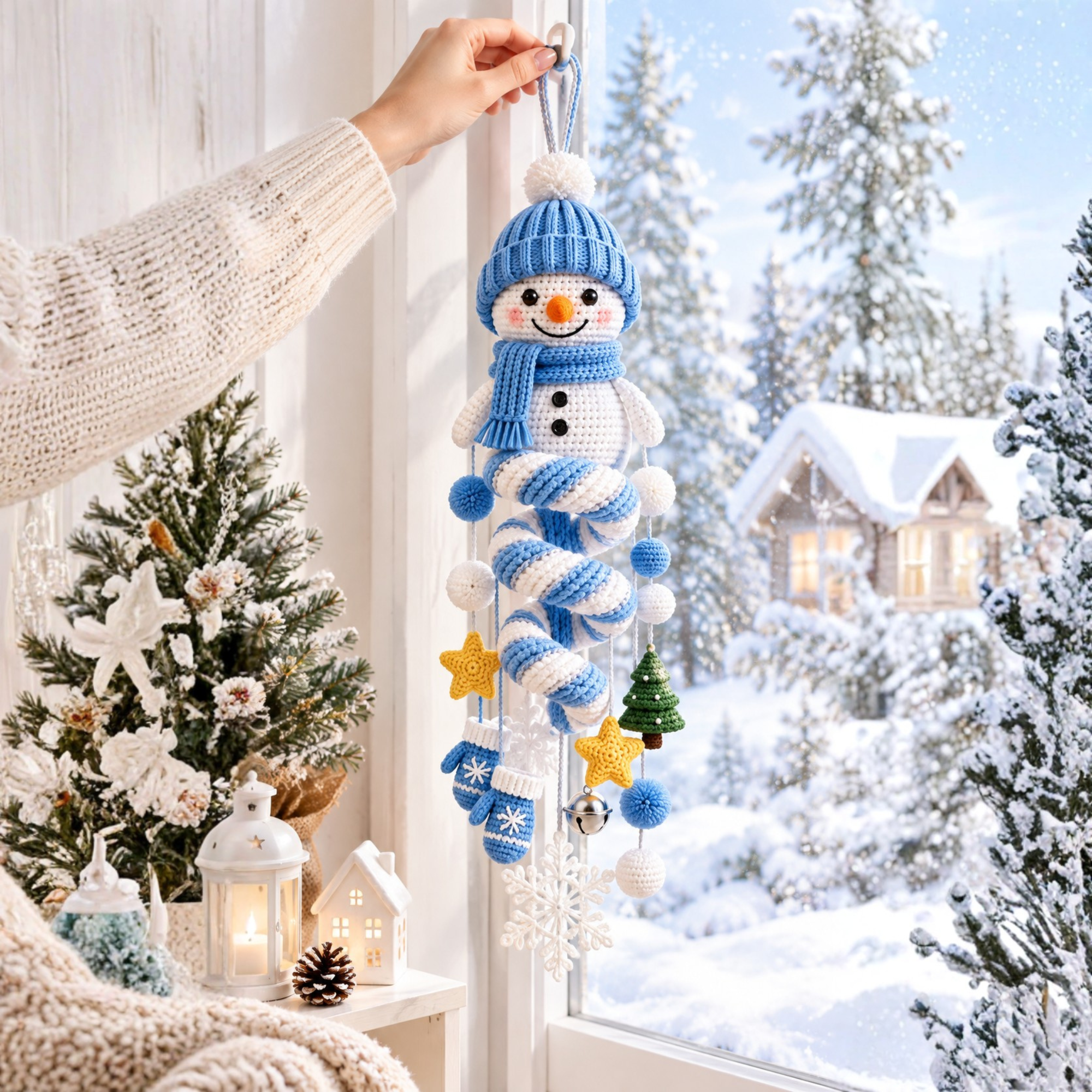 Crochet Spinning Snowman Pattern