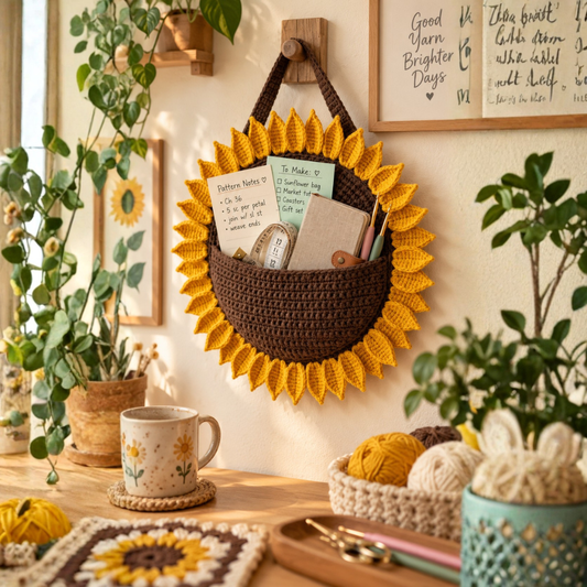Sunflower Wall Organizer Crochet Pattern