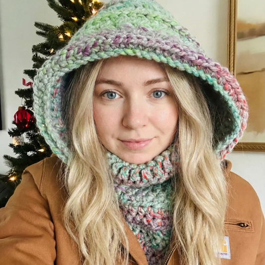 Cozy Chunky Hooded Cowl Knitting Pattern