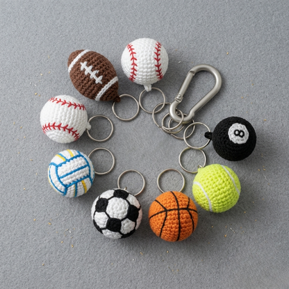 10in1 Sports Ball Keychain Crochet Pattern