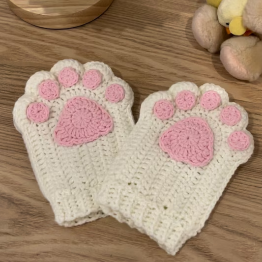 Cute Cat Paw Mittens Crochet Pattern