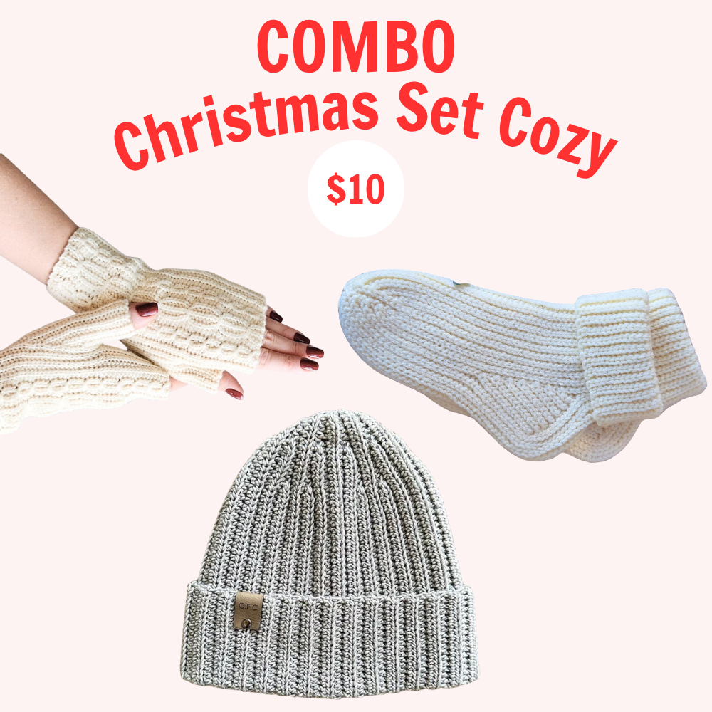 Christmas Set Cozy Crochet Pattern Socks White Ver