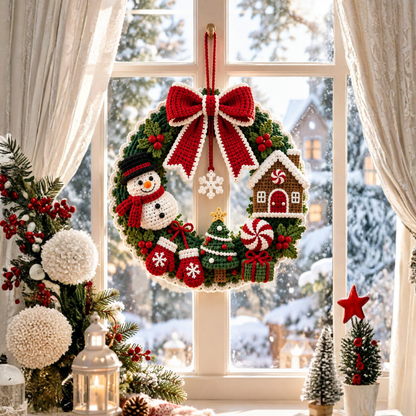 Snowman Gingerbread House Door Decor