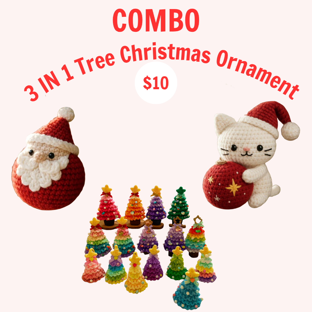 3 In 1 Colorful Christmas Tree Crochet Pattern