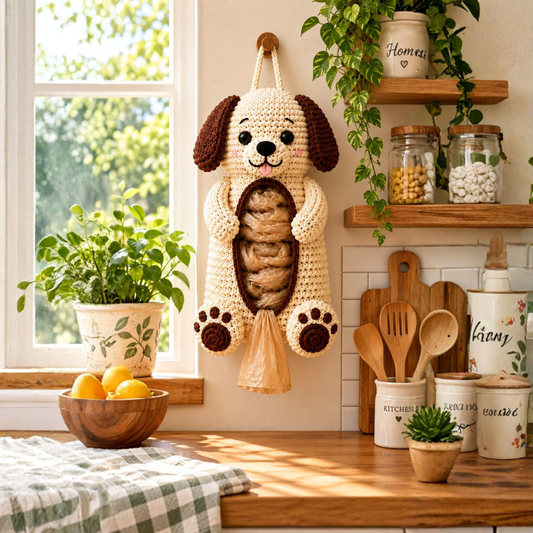 Crochet Puppy Plastic Bag Organizer Pattern