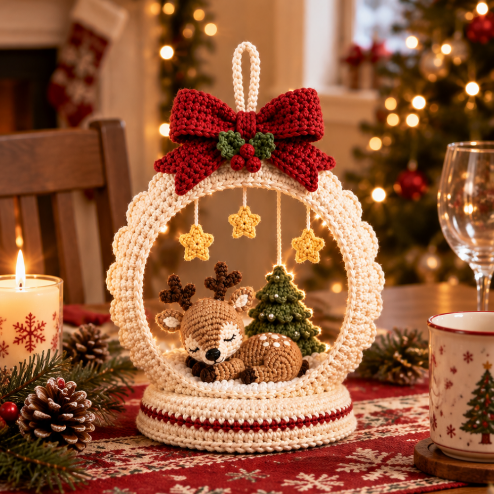 Amigurumi Reindeer Ornament Crochet Pattern