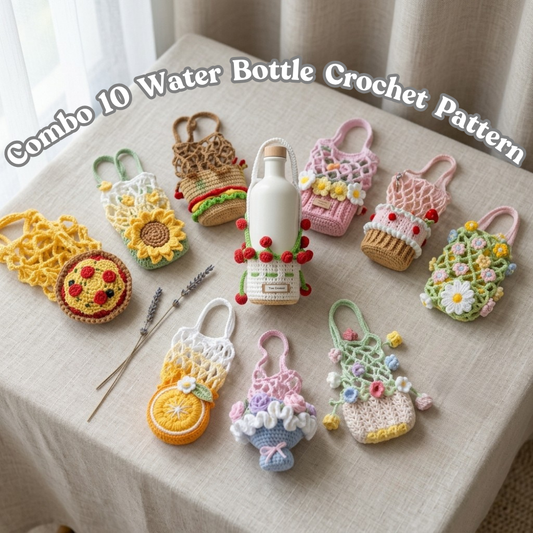 Combo 10 Water Bottle Crochet Pattern