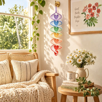 Pastel Heart Helix Crochet Wind Spinner Pattern