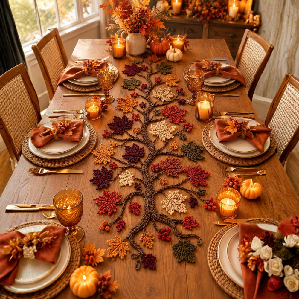 Autumn Leaf Table Runner Crochet Pattern