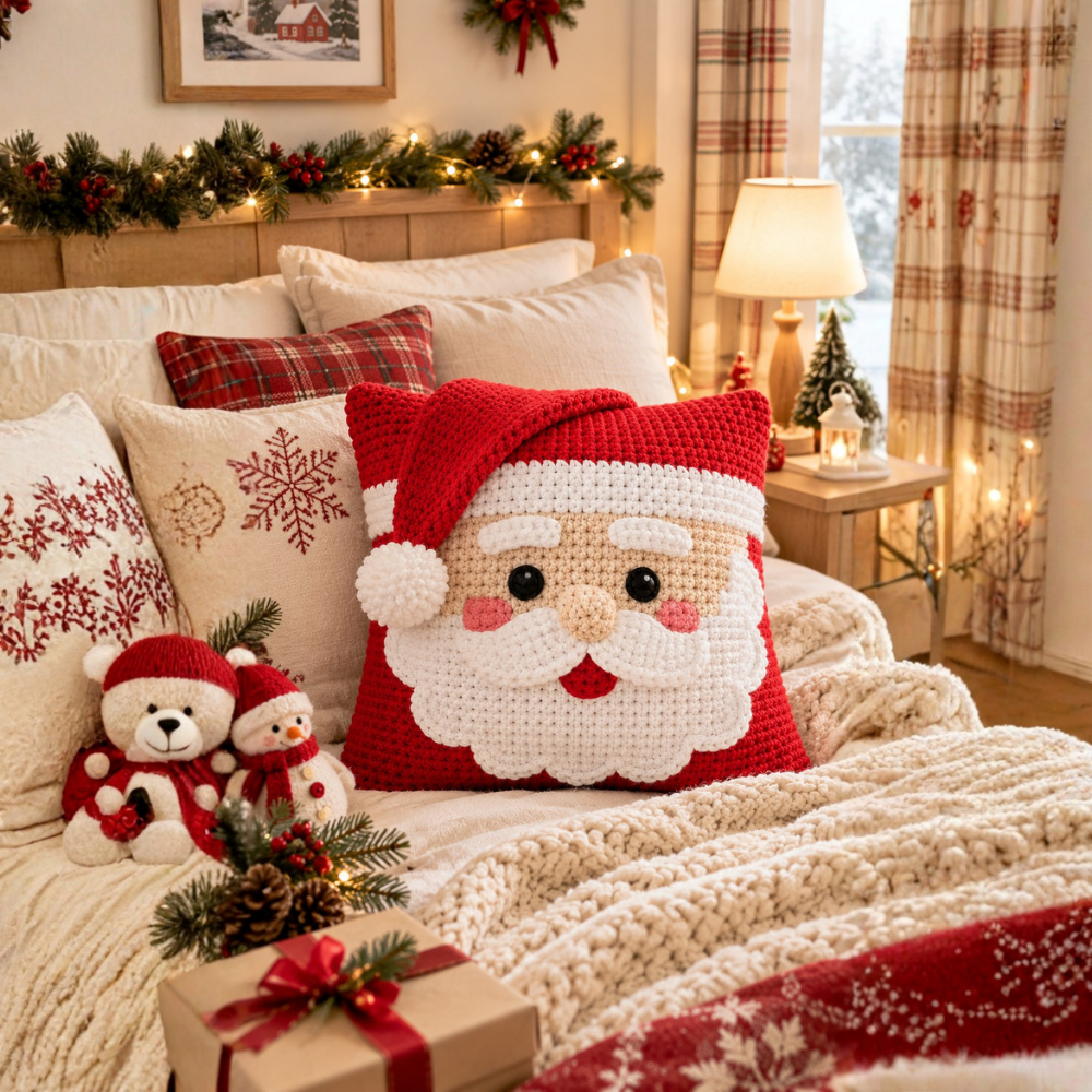 Santa Claus Pillow Crochet Pattern