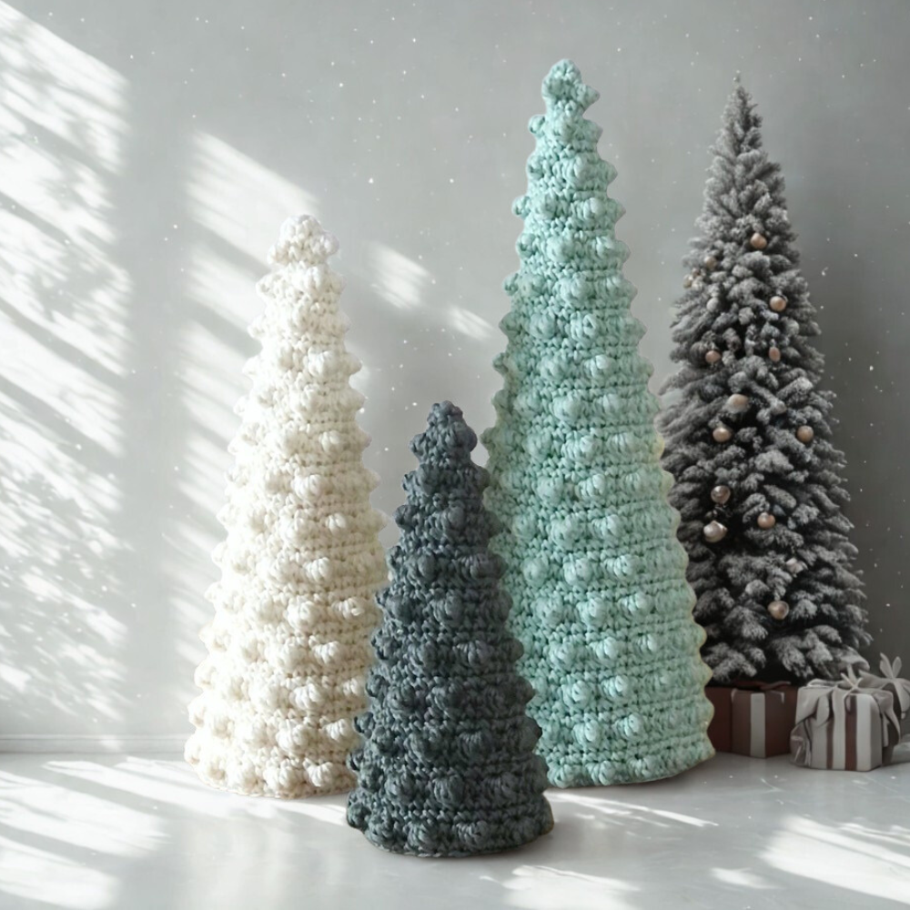 Christmas Bobble Trees Crochet Pattern