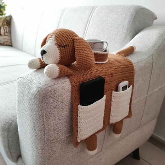 Dog Armrest Organizer Pattern with Cup Holder Crochet Pattern