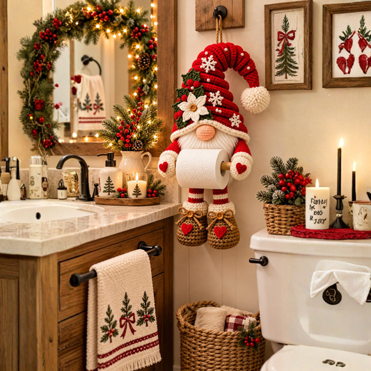 Christmas Gnome Toilet Paper Holder Crochet Pattern