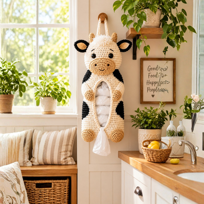 Crochet Cow Bag Holder Pattern