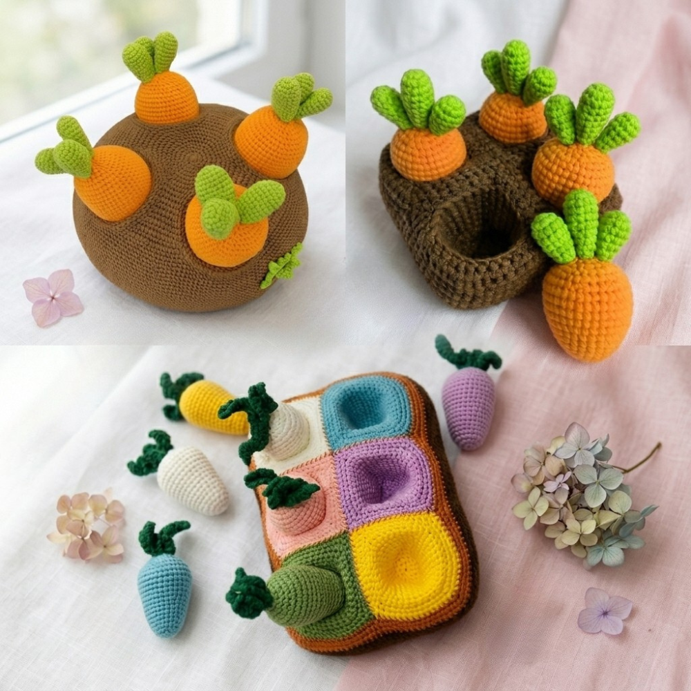 3 in 1 Carrot Pulling Toy for KidsCrochet Pattern