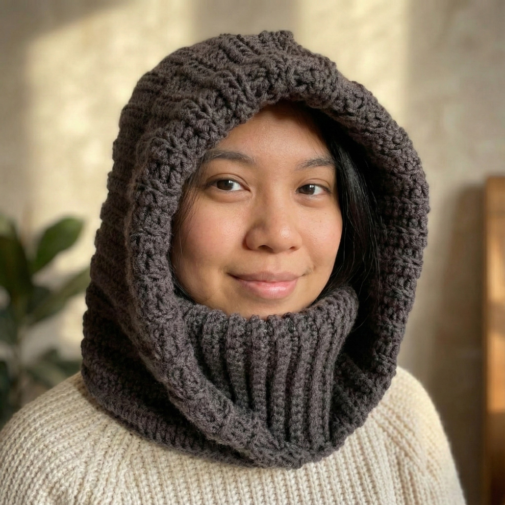 Crochet Hooded Cowl Pattern PDF — Beginner Friendly Winter Hood ...