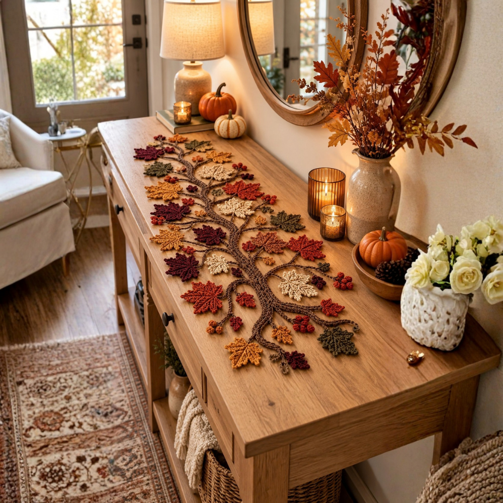 Autumn Leaf Table Runner Crochet Pattern