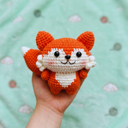 Foxy Duo Design The Perfect Orange & Gold Amigurumi Fox Keychain Set