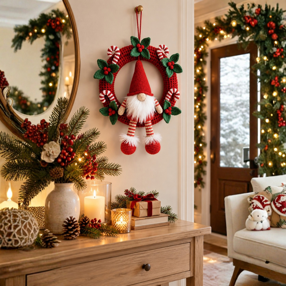 Christmas Gnome Wreath Crochet Pattern