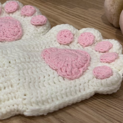 Cute Cat Paw Mittens Crochet Pattern
