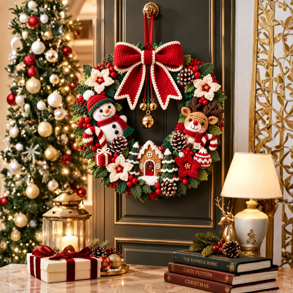 Large Christmas Crochet Wreath Pattern