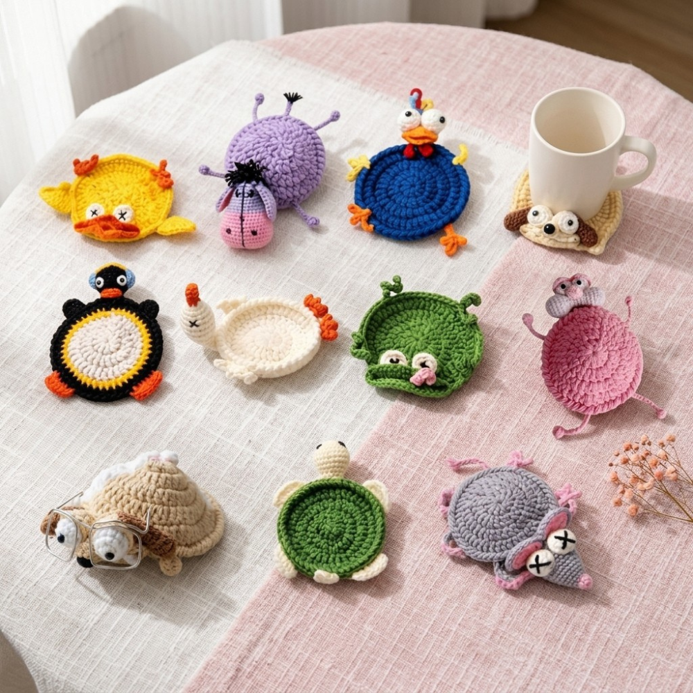 22-in-1 Animal Coaster Crochet Pattern Set