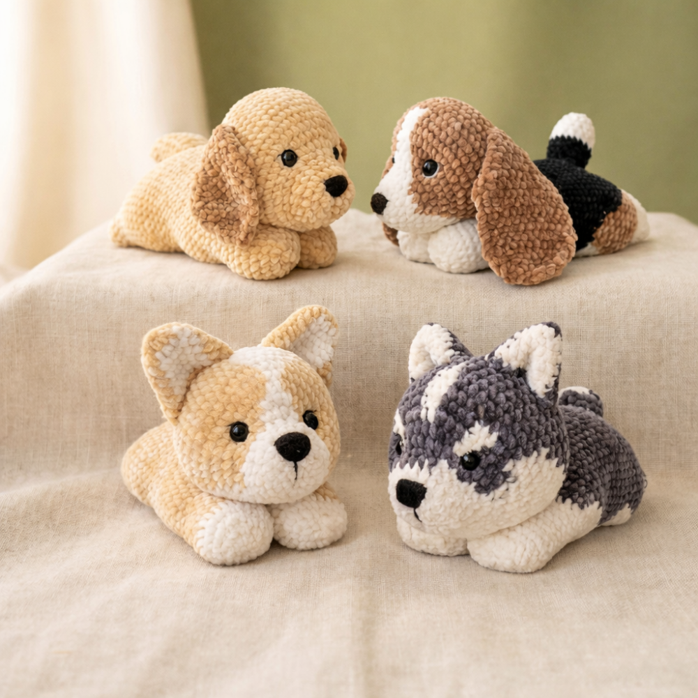 4-in-1 Cutie Puppies Pattern Bundle