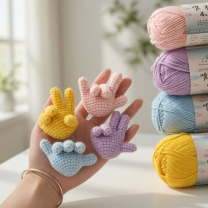 Mini Crochet Hand Keychain Pattern